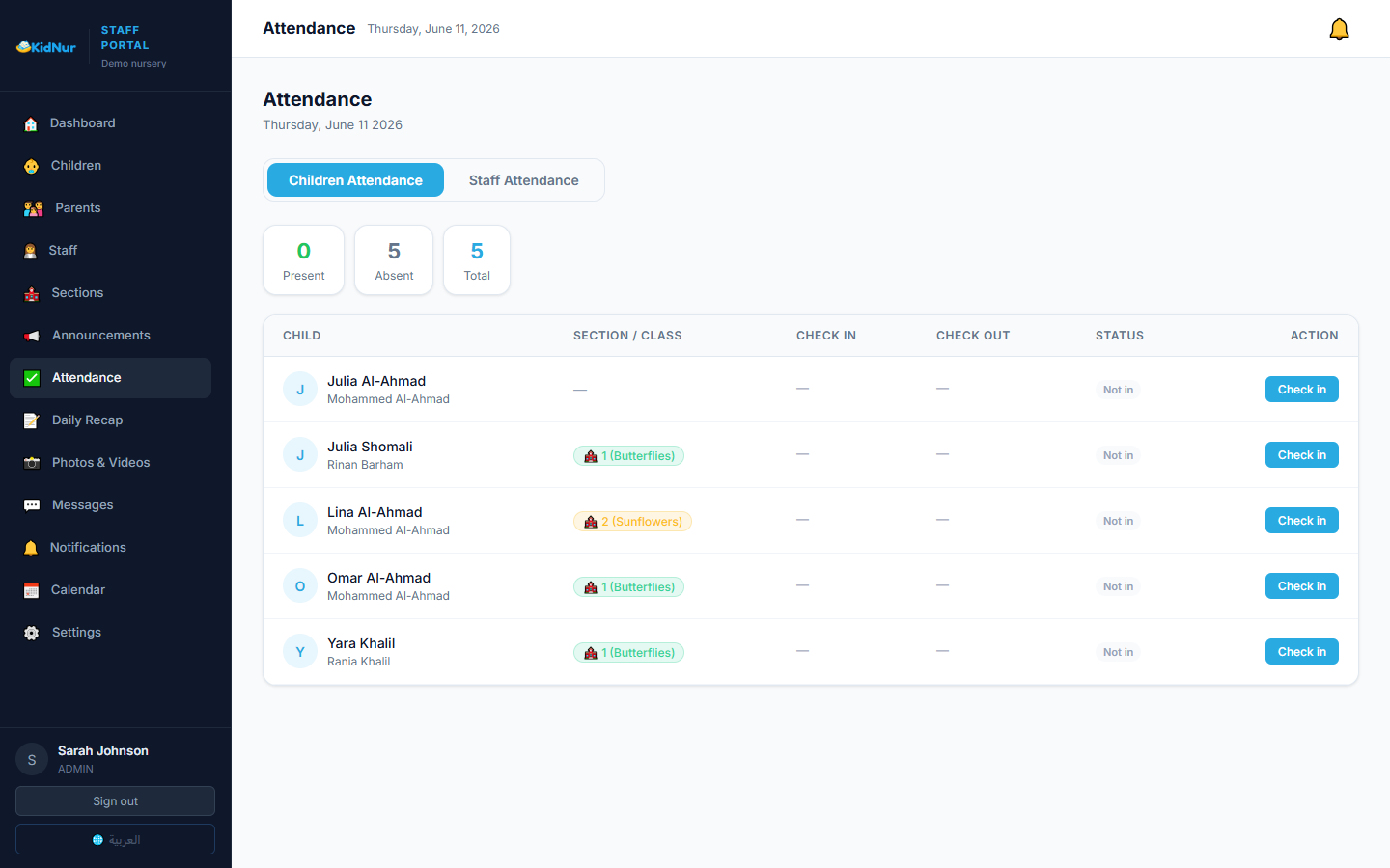 KidNur Attendance Tracking